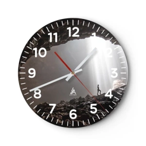 Wanduhr - Glasuhr - Die leuchtende Grotte - 40x40 cm