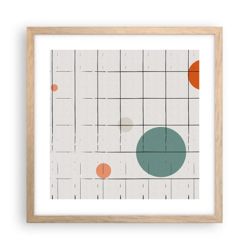 Poster in einem Rahmen aus heller Eiche - Gefangen. Wir oder sie? - 40x40 cm