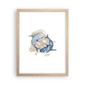 Poster in einem Rahmen aus heller Eiche - Freundschaft oder Liebe? - 30x40 cm