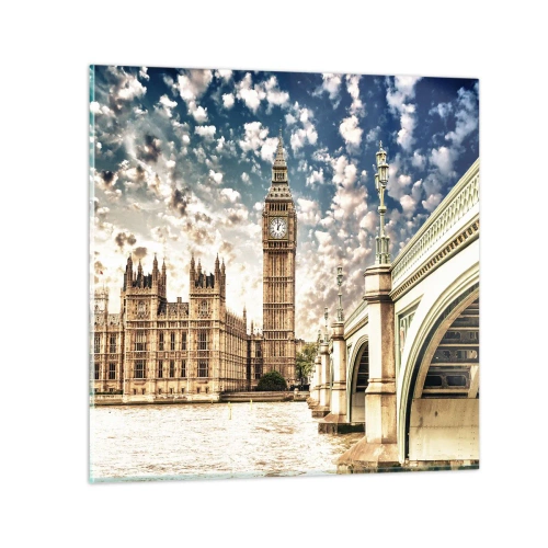 Glasbild - Bild auf glas - Federwolken über der Themse - 60x60 cm