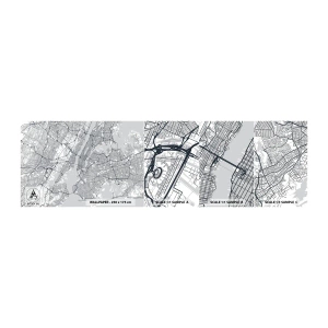 Fototapeten Muster Selbstklebend Deluxe Sticker - Die Anatomie einer Metropole - New York, Karte, Manhattan - 100x30 cm