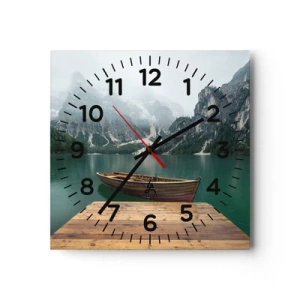 Wanduhr - Glasuhr - Und die stolzen Felsen der Stirn - 40x40 cm