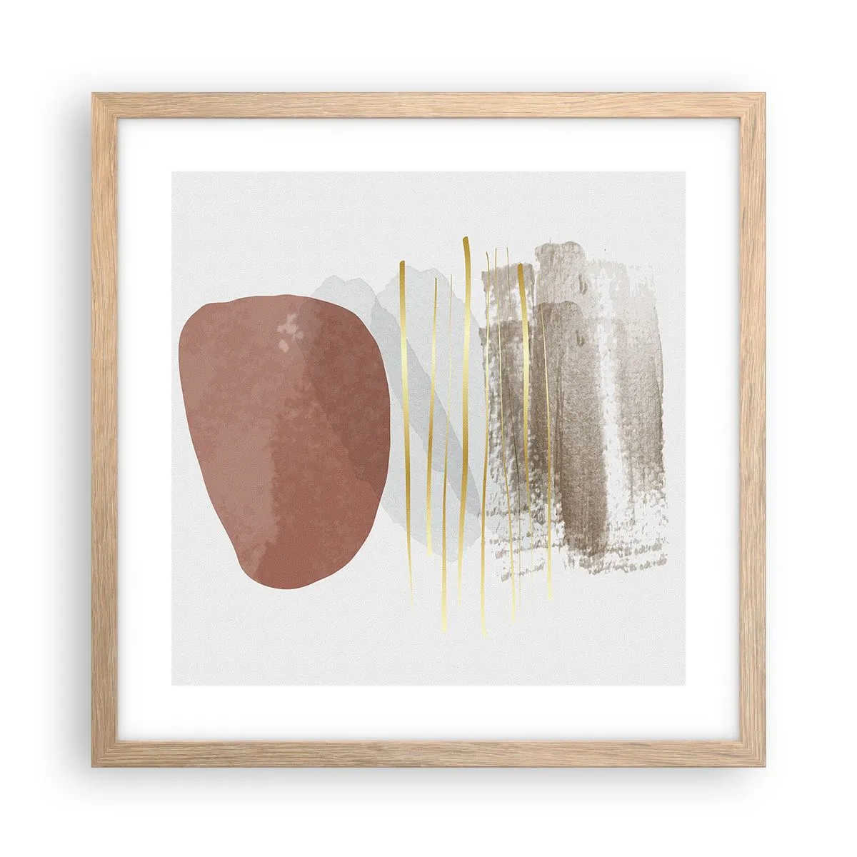 Poster in einem Rahmen aus heller Eiche - Abstrakte Kolonnade - 40x40 cm