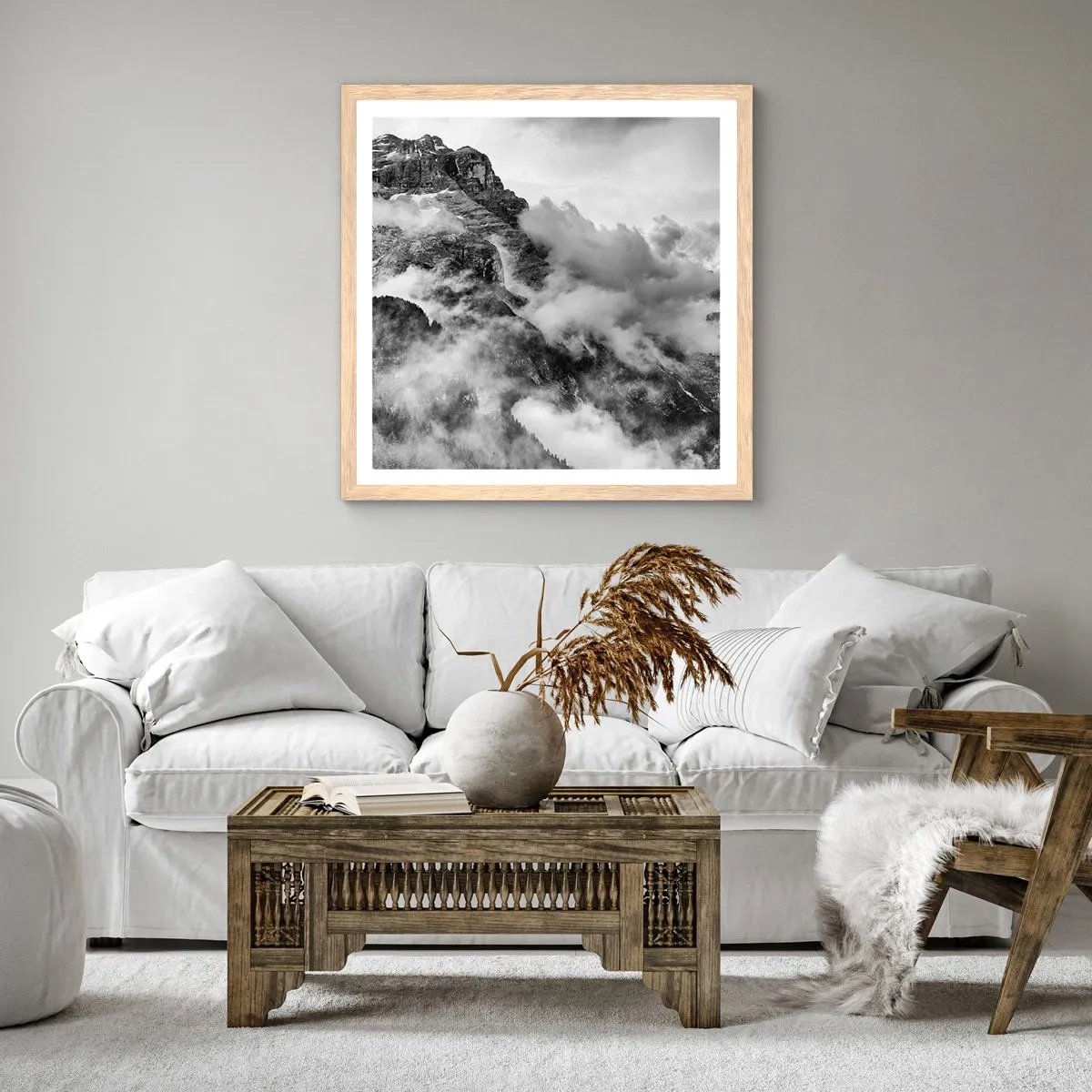 Poster in einem Rahmen aus heller Eiche - Schön und grausam - 30x30 cm