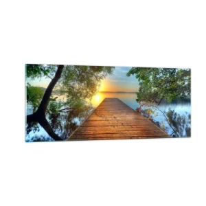 Glasbild - Bild auf glas - Nimm dir Zeit, setz dich hin - 100x40 cm