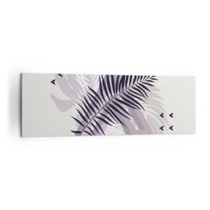 Bild auf Leinwand - Leinwandbild - Eine minimalistische Komposition mit Blättern und geometrischen Formen - 160x50cm - Der Schatten des Schattens - Moderne Wanddekoration für Wohnzimmer und Schlafzimmer ARTTOR