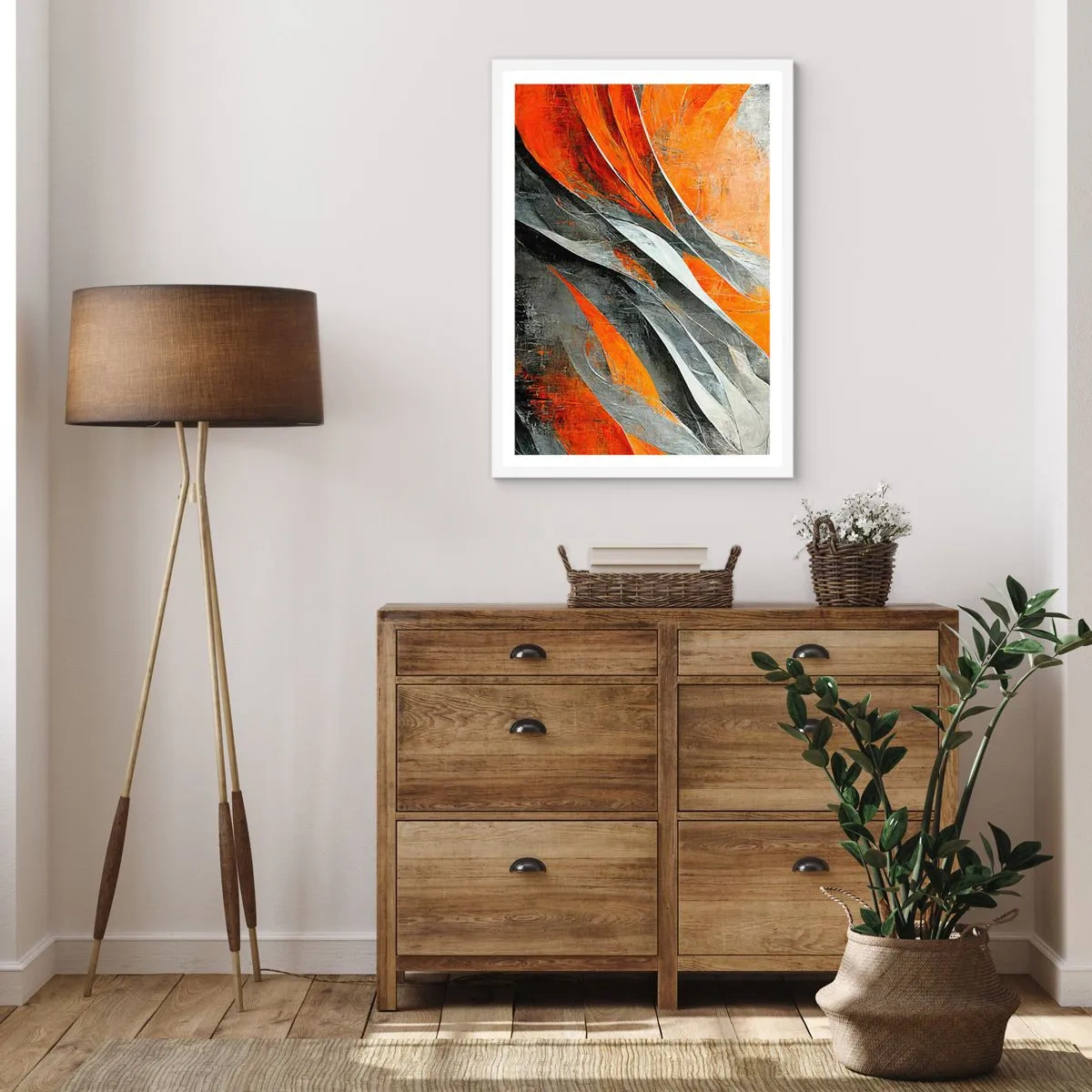 Poster in einem weißen Rahmen - Hitze und Kälte - 70x100 cm