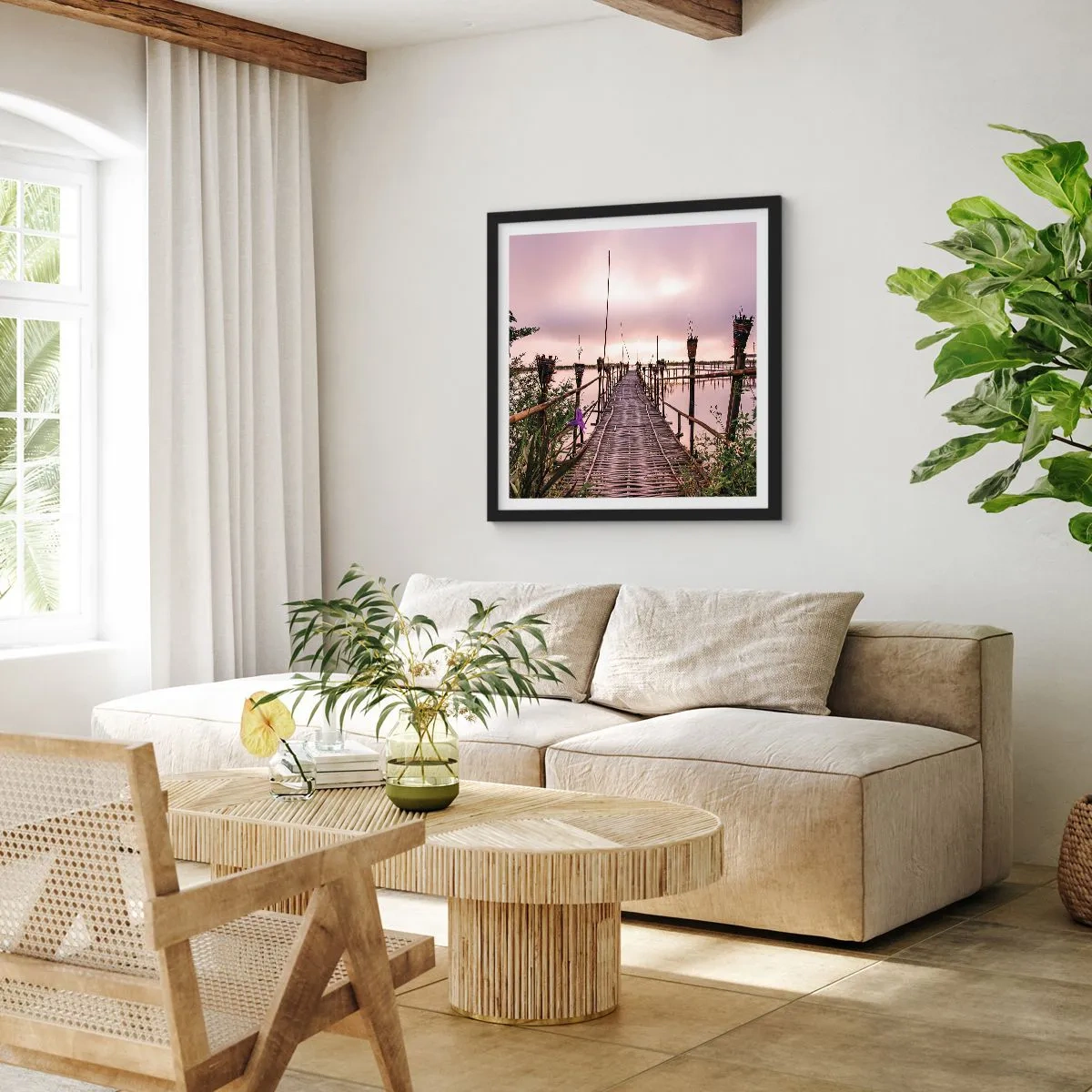 Poster in einem schwarzem Rahmen - Frieden und Ruhe Asiens - 50x50 cm