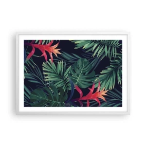 Poster in einem weißen Rahmen - Im Grünen in Flammen gehen - 70x50 cm