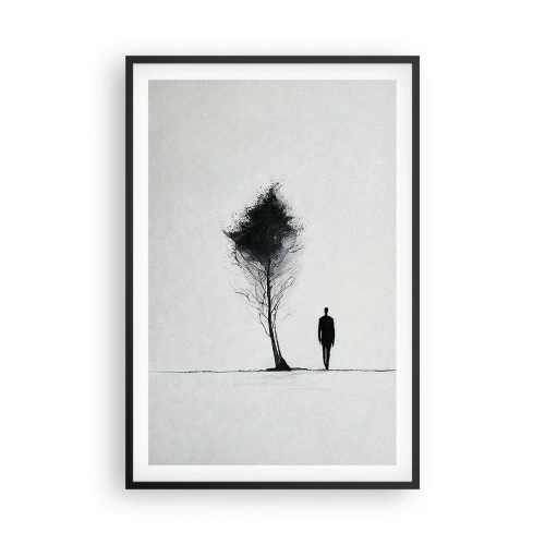 Poster in einem schwarzem Rahmen - Wir wandern alle - 61x91 cm