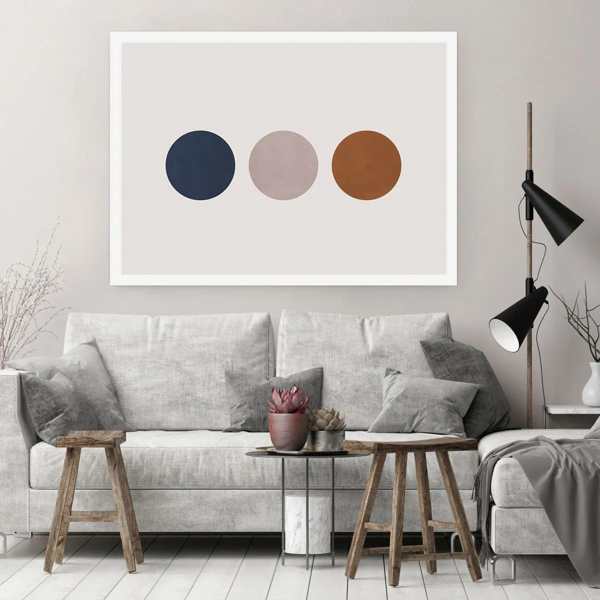 Poster - Eine minimalistische Komposition mit drei farbigen Kreisen - 100x70cm - Ein Symbol für Exzellenz - Moderne Wanddekoration für Wohnzimmer und Schlafzimmer ARTTOR