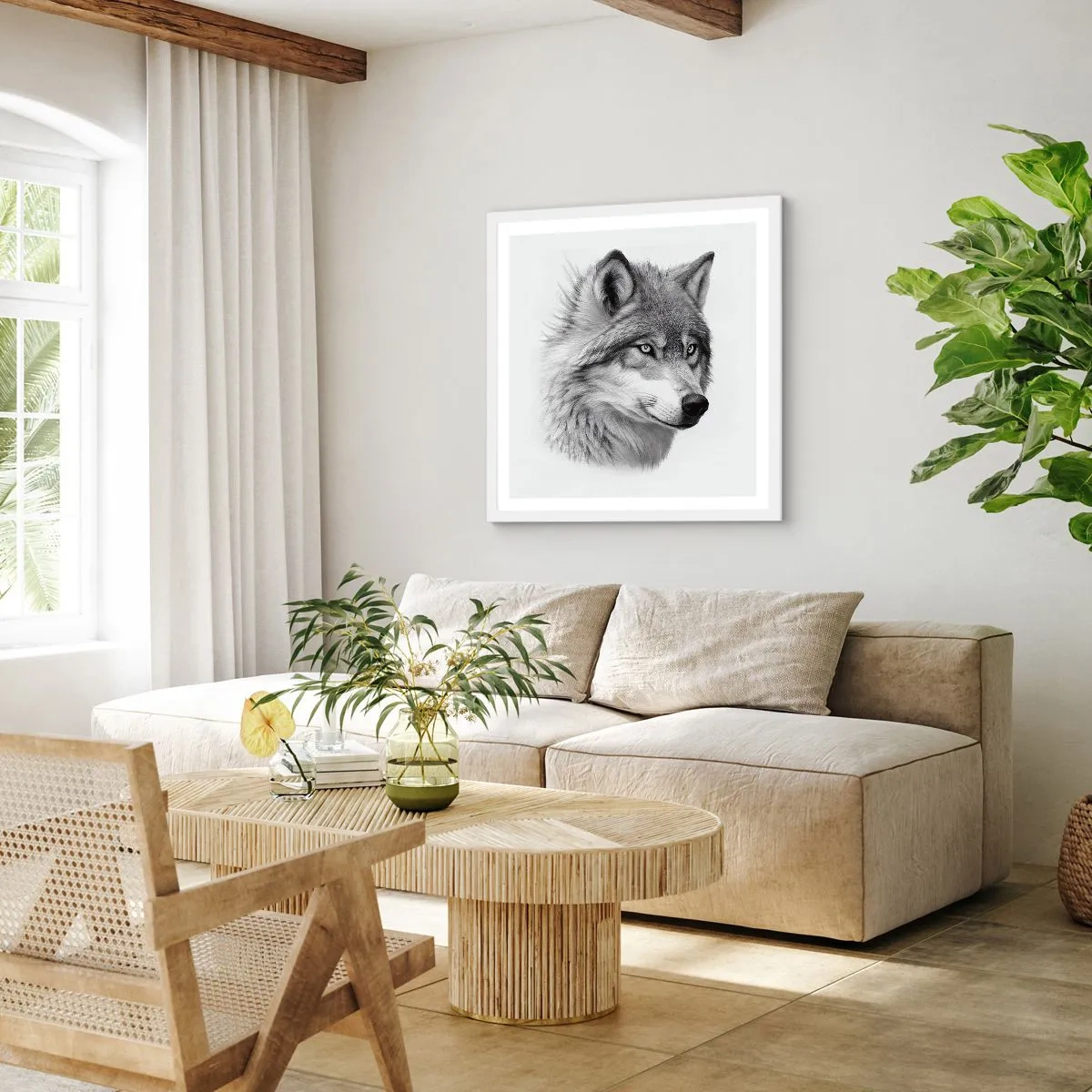 Poster in einem weißen Rahmen - Alpha – ohne Zweifel - 50x50 cm