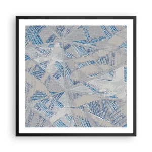 Poster in einem schwarzem Rahmen - In einem blaugrauen Labyrinth - 60x60 cm
