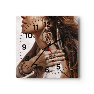 Wanduhr - Glasuhr - Königin des wilden Strandes - 30x30 cm