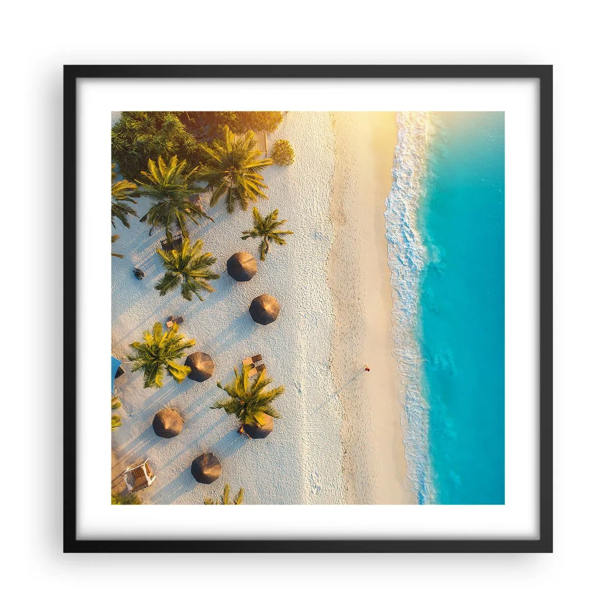 Poster in einem schwarzem Rahmen - Willkommen im Paradies - 50x50 cm
