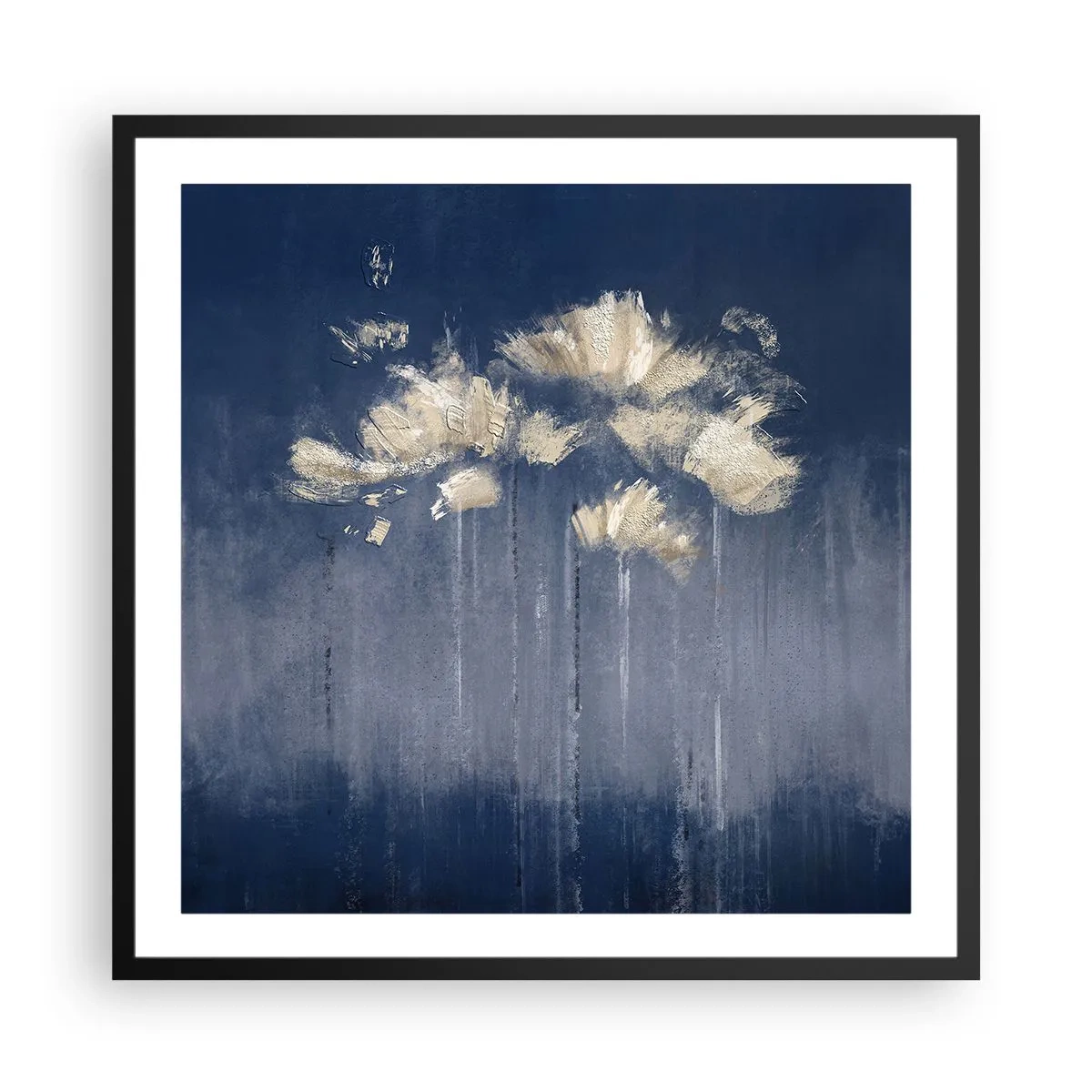 Poster in einem schwarzem Rahmen - Wie Blütenblätter im Wind - 60x60 cm