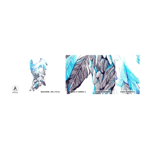 Fototapetenmuster Standard Eco - Ich brauche Flügel - Abstraktion, Vogel Flügel, Vogelfedern - 100x30 cm