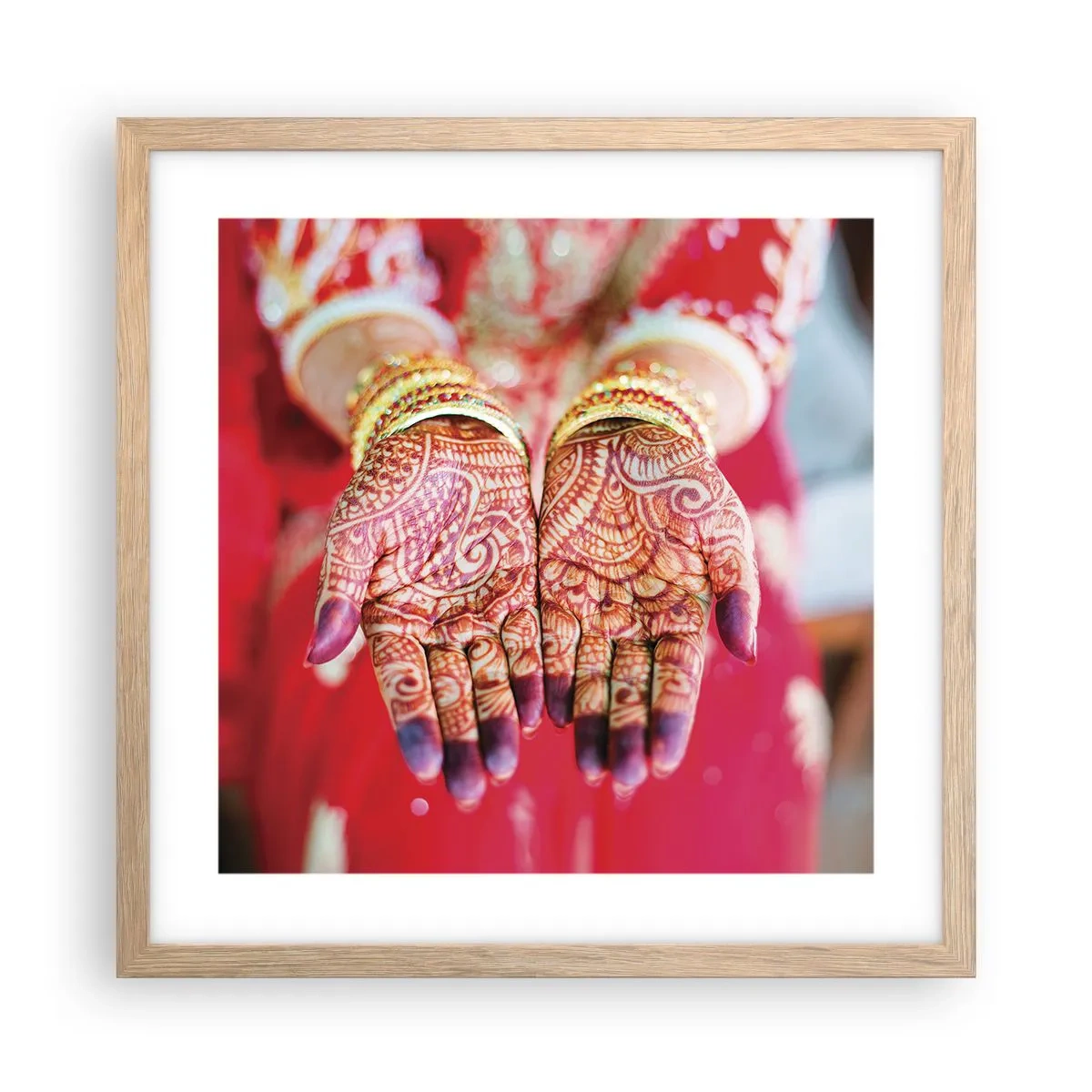 Poster in einem Rahmen aus heller Eiche - Bereit, das Glück zu fangen? - 40x40 cm