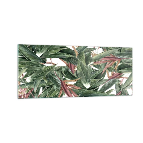 Glasbild - Bild auf glas - Smaragd-lila Dickicht - 100x40 cm