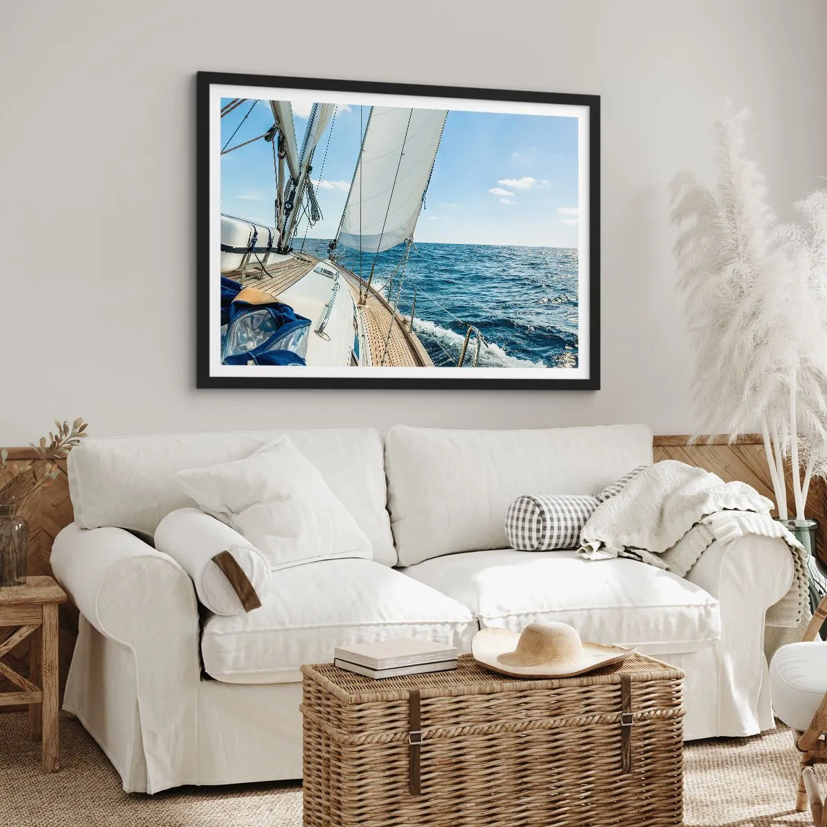 Poster in einem schwarzem Rahmen - Ahoi, Abenteuer - 91x61 cm