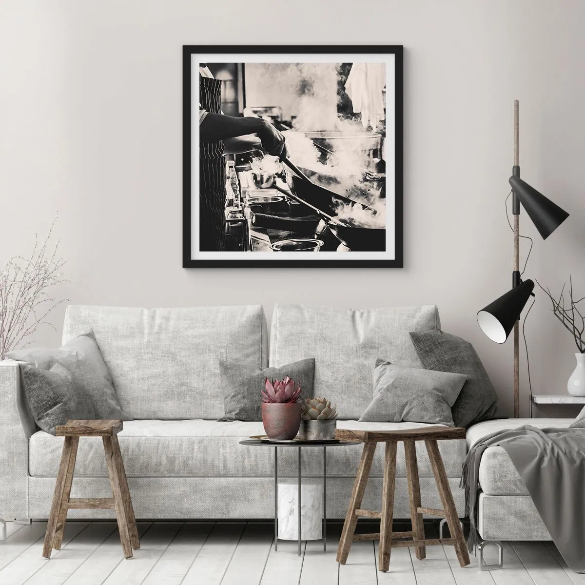 Poster in einem schwarzem Rahmen - Alchemie der Aromen - 30x30 cm