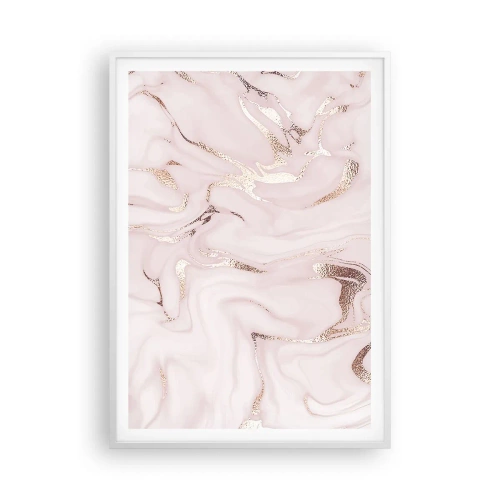 Poster in einem weißen Rahmen - In einem rosa Schal - 70x100 cm