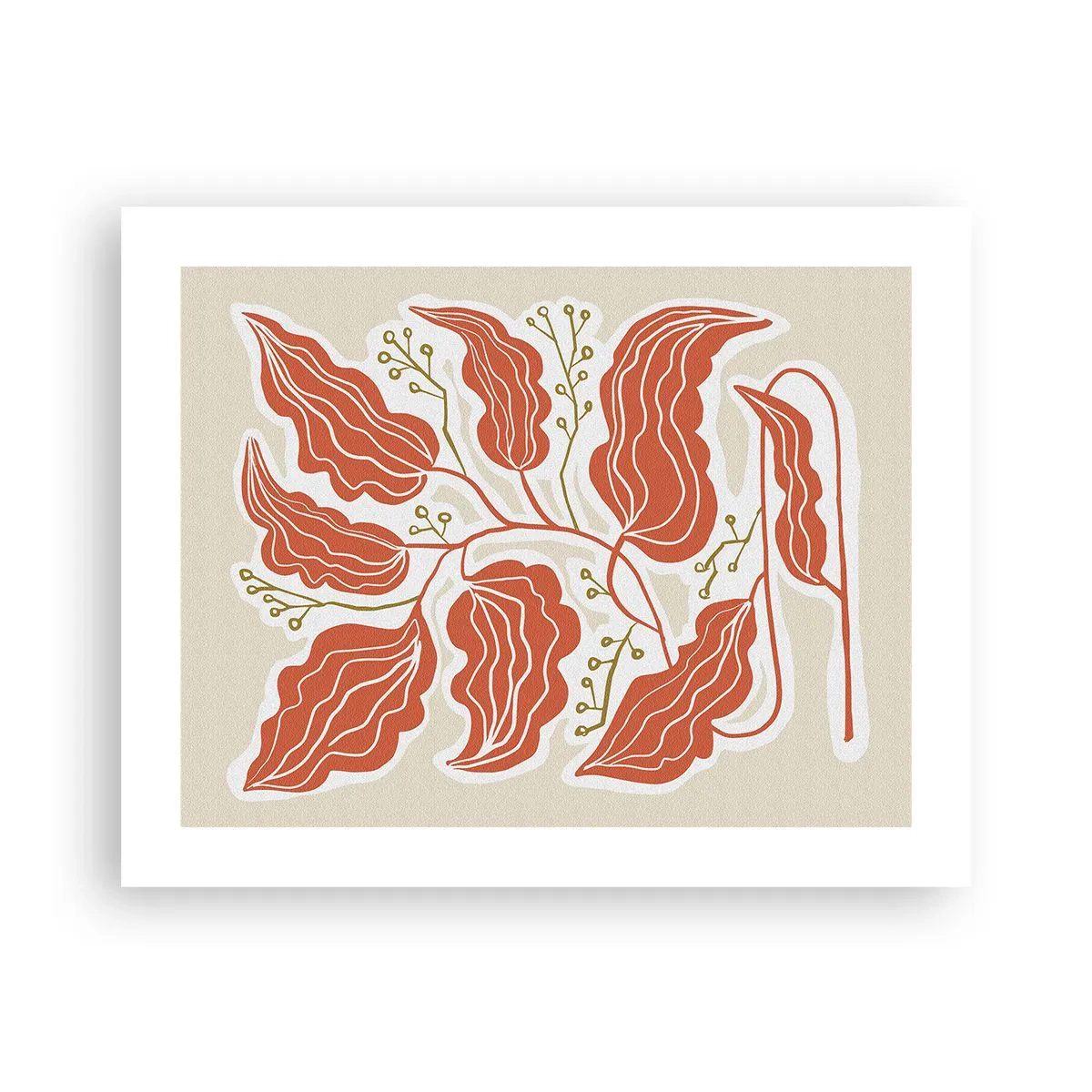 Poster - Im Folkstil und korallenartig - 50x40 cm