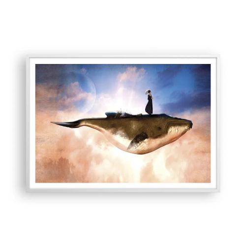 Poster in einem weißen Rahmen - Eine echte Reise - 100x70 cm