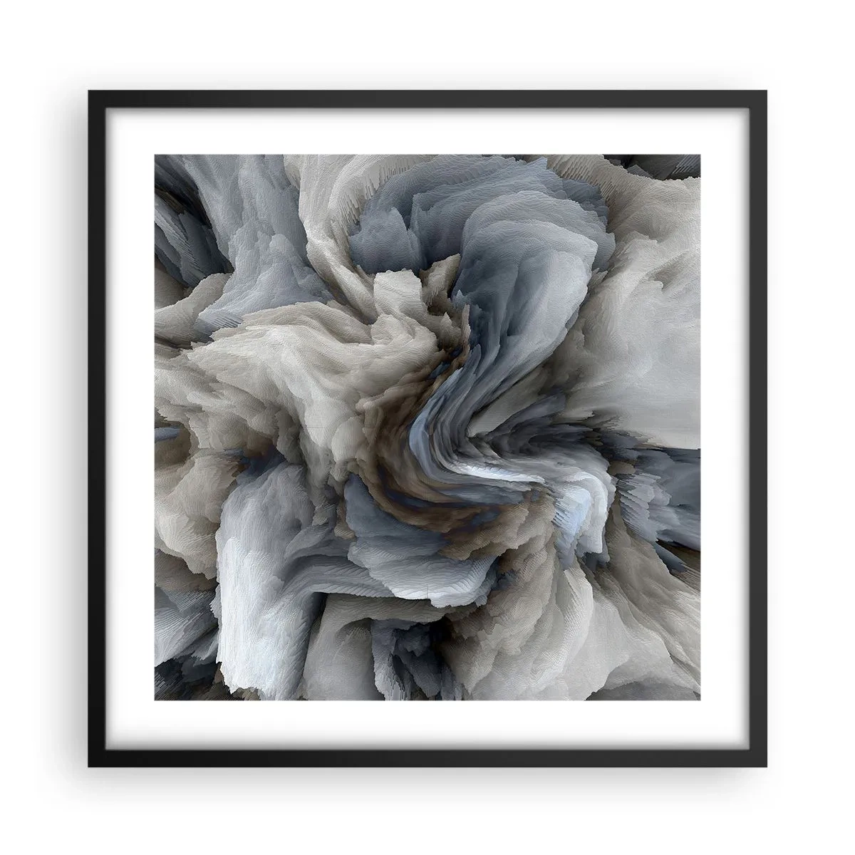 Poster in einem schwarzem Rahmen - Stein und Blume - 50x50 cm