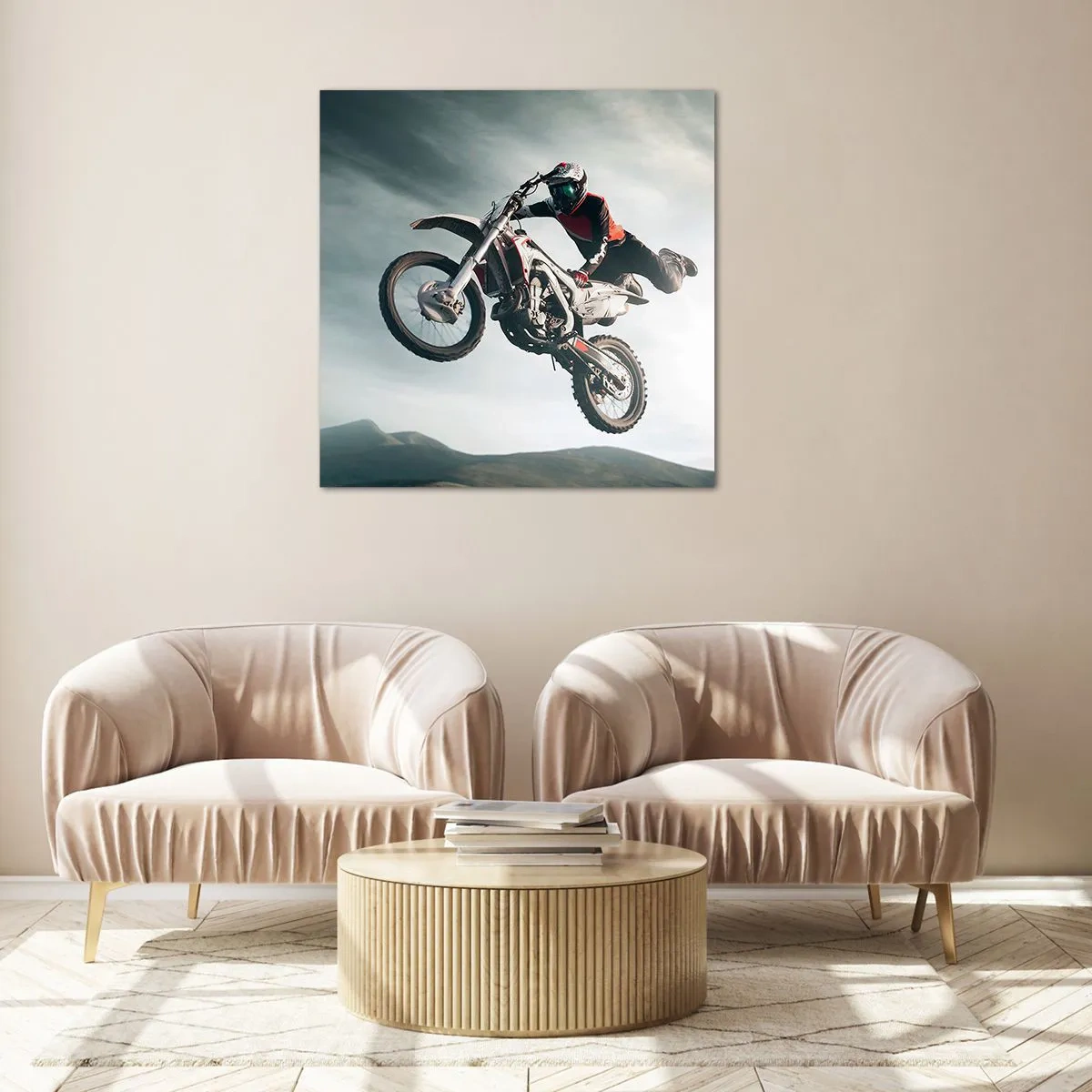 Glasbild - Bild auf glas - Kein Spaß ohne Risiko - 60x60 cm