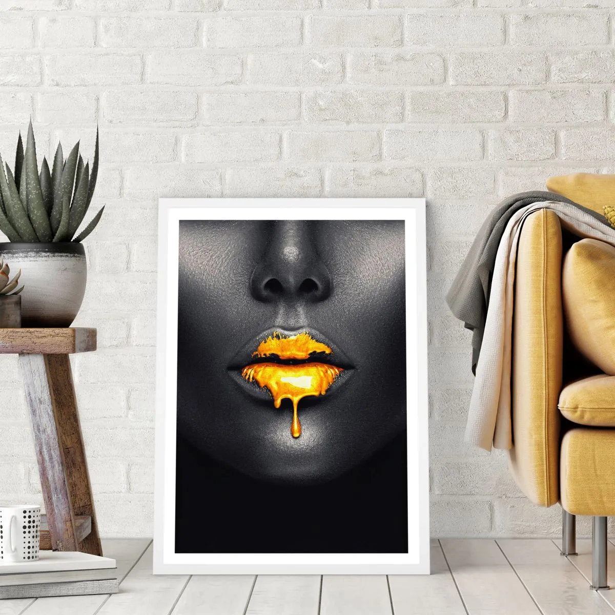 Poster in einem weißen Rahmen - Goldmaul - 70x100 cm
