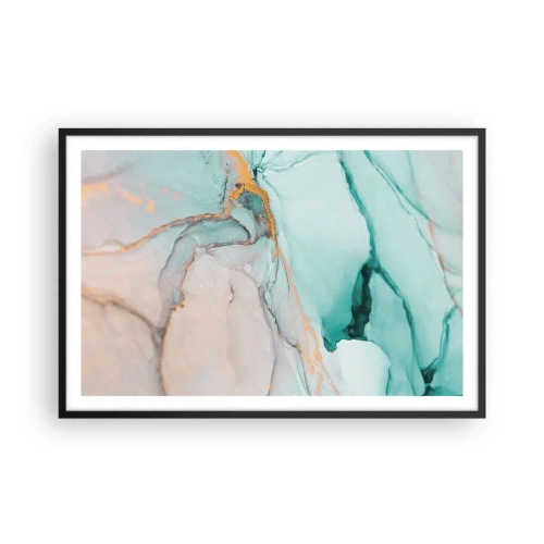 Poster in einem schwarzem Rahmen - Ein Tanz der Formen und Farben - 91x61 cm