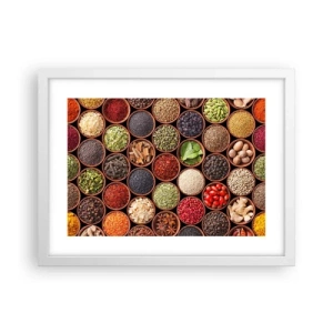 Poster in einem weißen Rahmen - Alle Aromen der Welt - 40x30 cm
