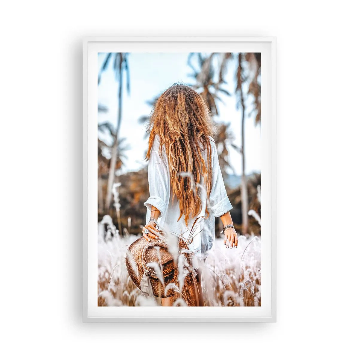 Poster in einem weißen Rahmen - Geboren aus Grasflaum - 61x91 cm