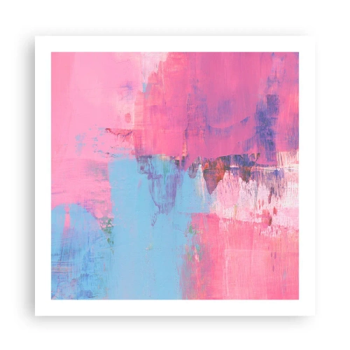 Poster - Rosa, Blau und eine Prise Licht - 60x60 cm