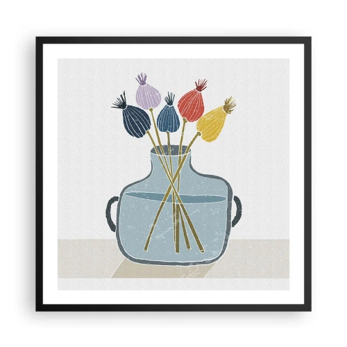 Poster in einem schwarzem Rahmen - Es ist mucksmäuschenstill - 60x60 cm