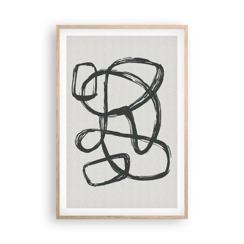 Poster in einem Rahmen aus heller Eiche - Schleifenabstraktion - 61x91 cm