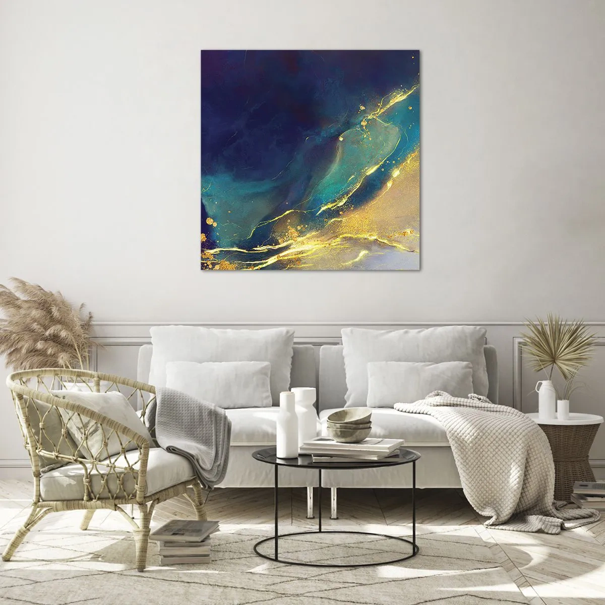 Glasbild - Bild auf glas - Der goldene Teich - 30x30 cm