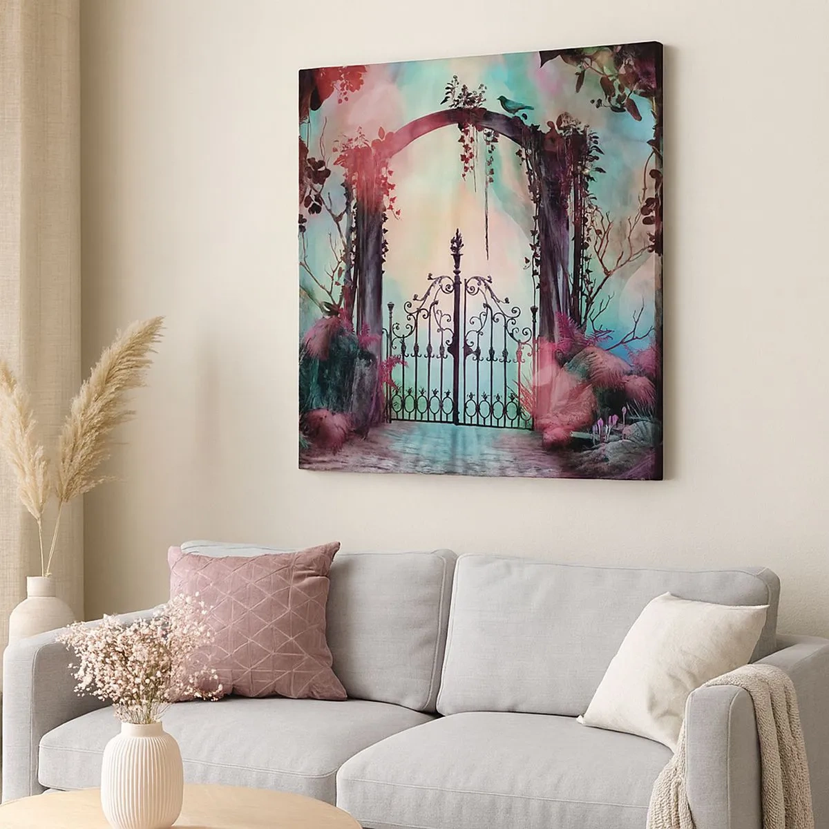 Bild auf Leinwand - Leinwandbild - Geheimer Garten - 30x30 cm