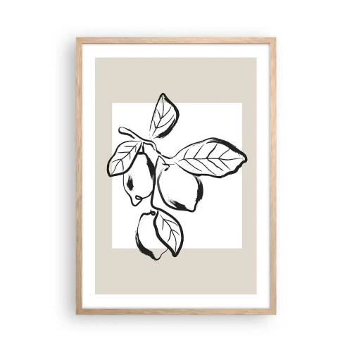 Poster in einem Rahmen aus heller Eiche - Dort, wo Zitronen reifen… - 50x70 cm