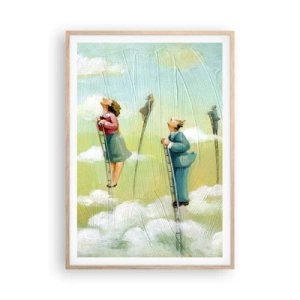 Poster in einem Rahmen aus heller Eiche - Hinter deinem Traum - 70x100 cm