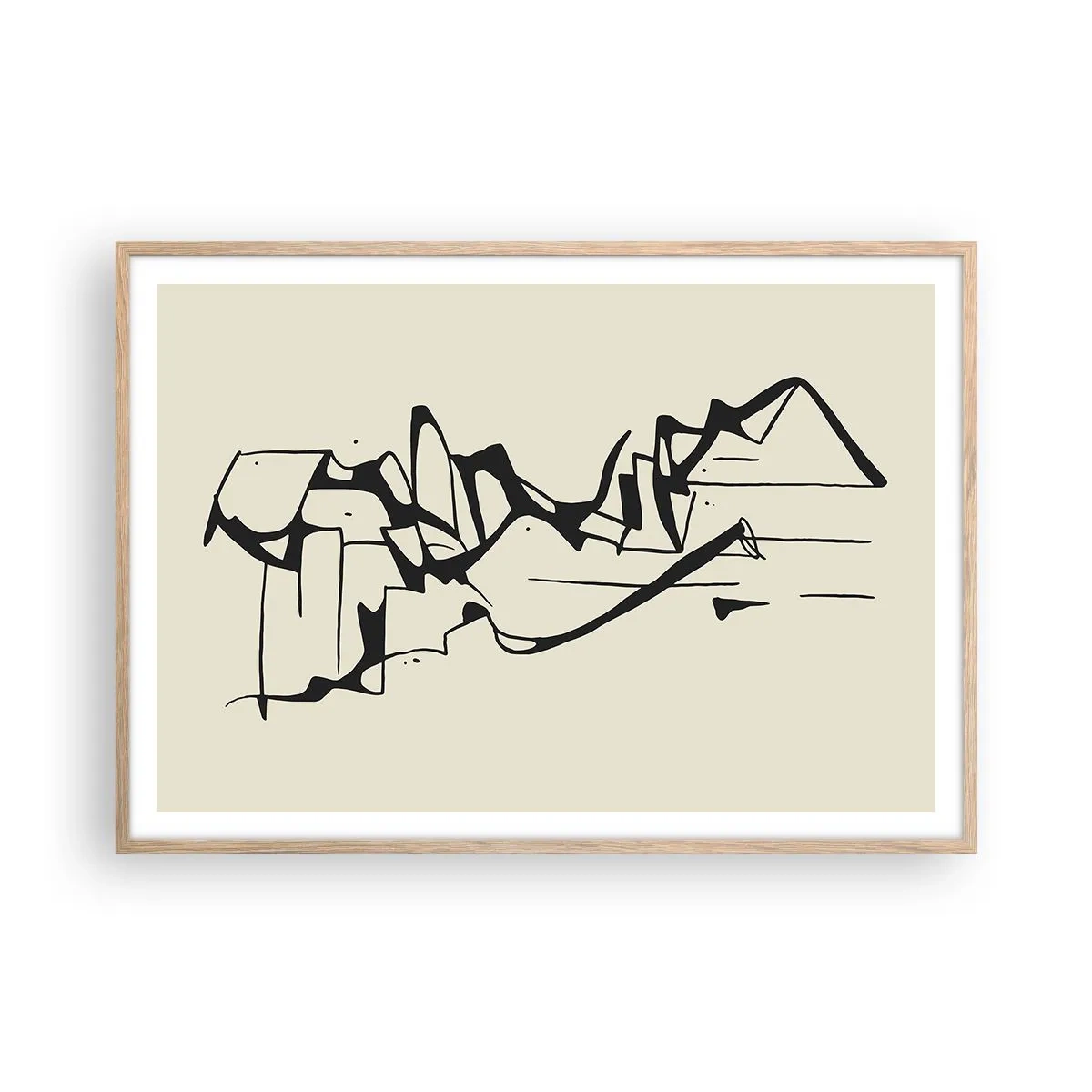 Poster in einem Rahmen aus heller Eiche - Vielleicht eine Landschaft - 100x70 cm