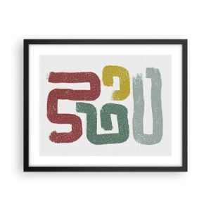 Poster in einem schwarzem Rahmen - In einer unbekannten Sprache - 50x40 cm