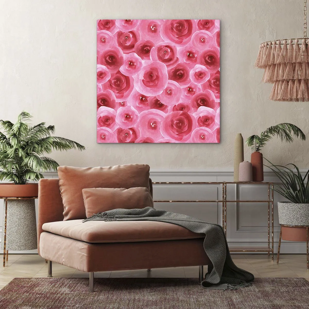 Bild auf Leinwand - Leinwandbild - Oben und unten Rosen - 40x40 cm