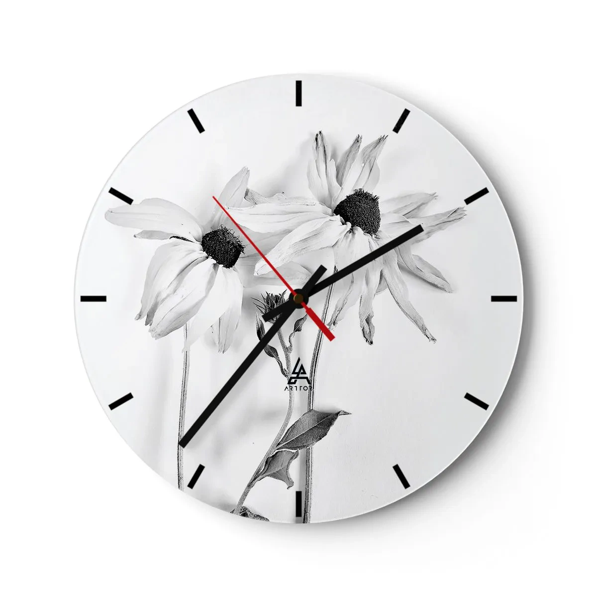 Wanduhr - Glasuhr - Niemand will allein sein - 40x40 cm