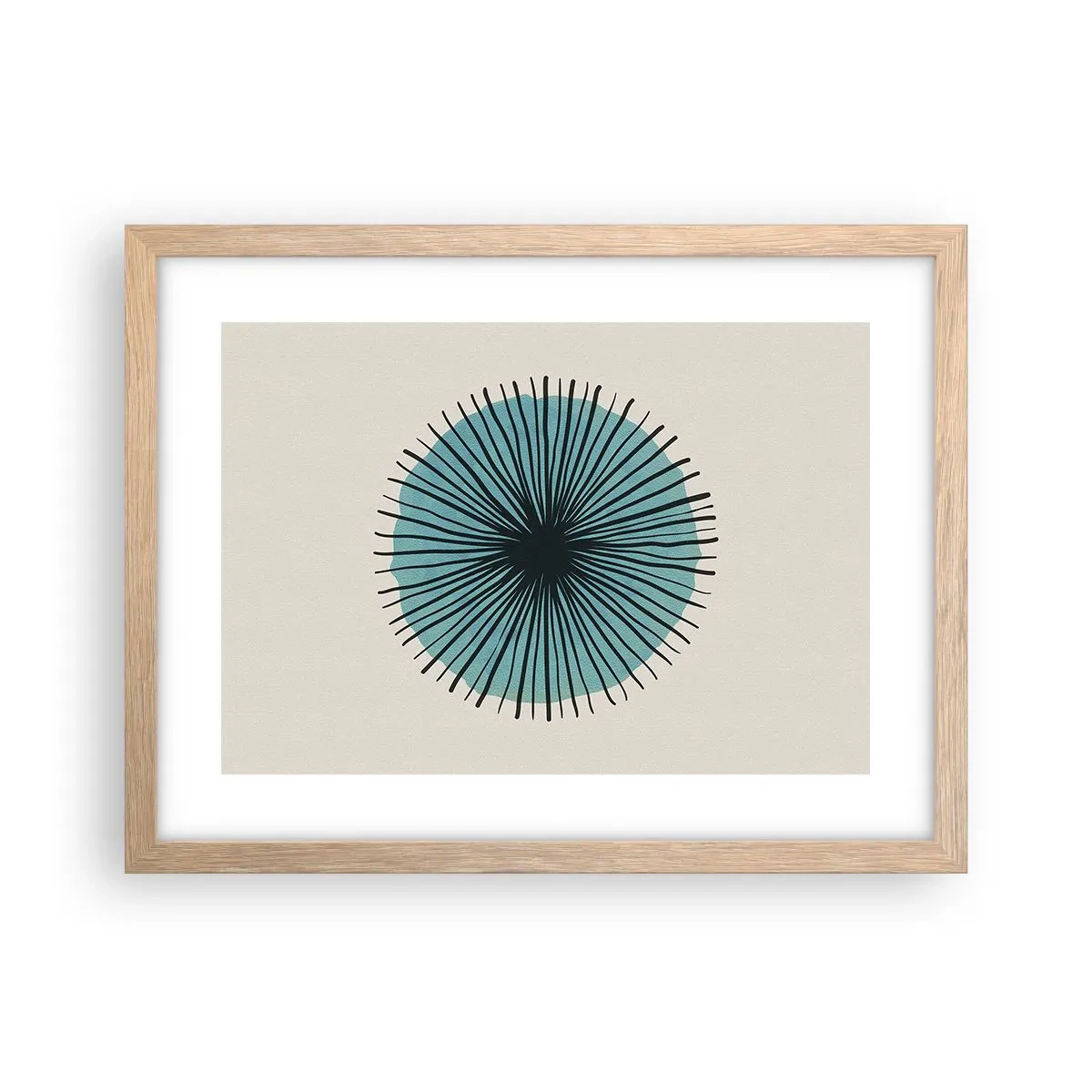 Poster in einem Rahmen aus heller Eiche - Strahlend im Blau - 40x30 cm