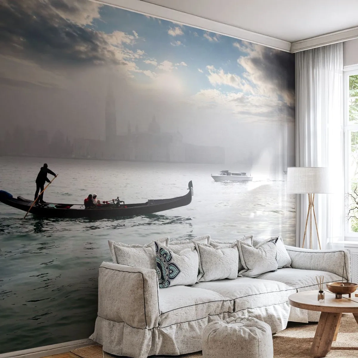 Fototapete Premium Canvas - Eine fabelhafte Stadt aus Wasser und Nebel - Landschaft, Stadt, Venedig - 250x175 cm