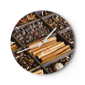 Wanduhr - Glasuhr - Eine Fundgrube an Aromen - 40x40 cm