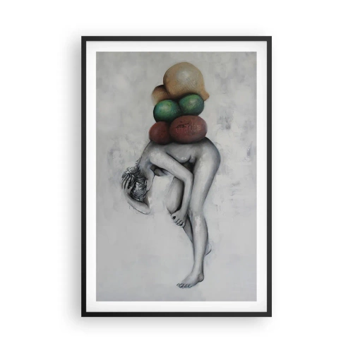 Poster in einem schwarzem Rahmen - Last des Lebens - 61x91 cm