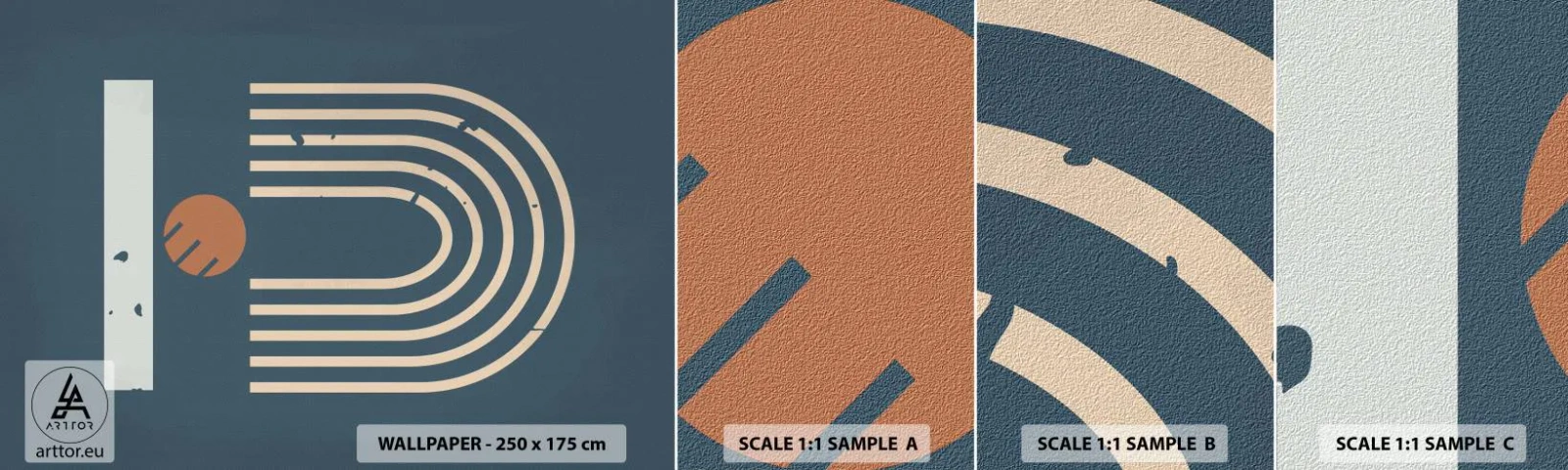 Fototapeten Muster Selbstklebend Deluxe Sticker - Geometrie auf dem Granatapfel - Abstraktion, Stück, Grafik - 100x30 cm